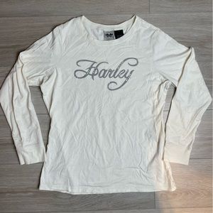 Harley-Davidson Long Sleeve Shirt Size L White